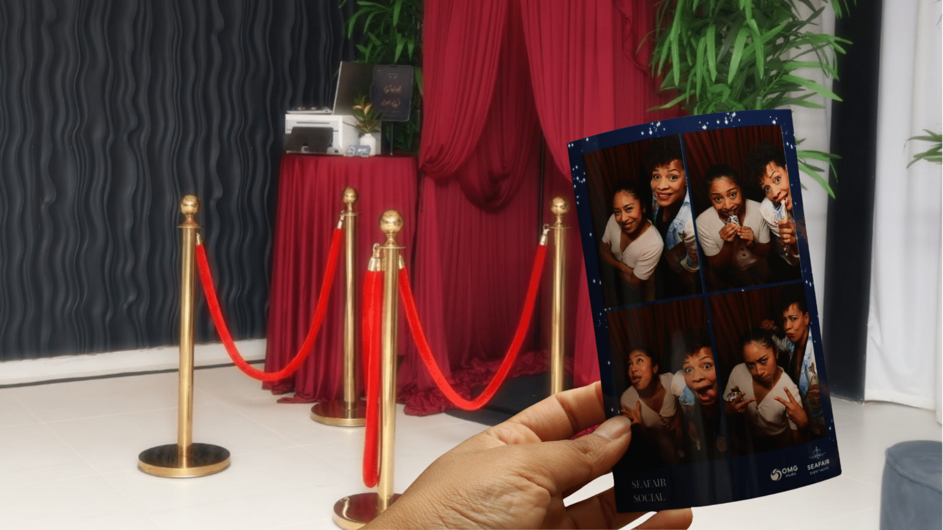 High Angle Photo Booth experience at Seafir Social yacht event in Miami